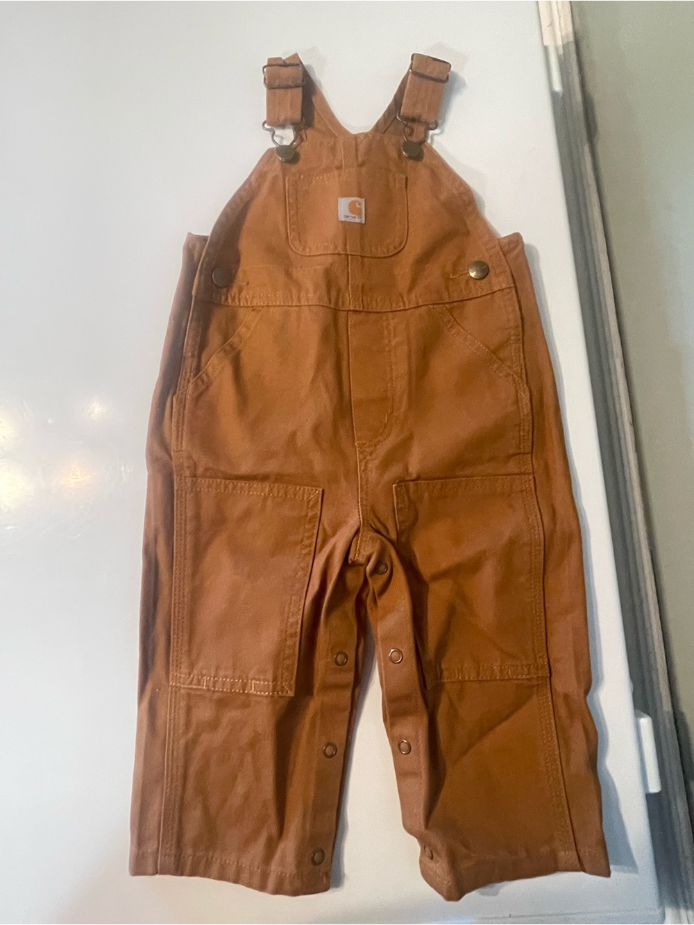 12m Carhartt Kids Brown Duck Overalls